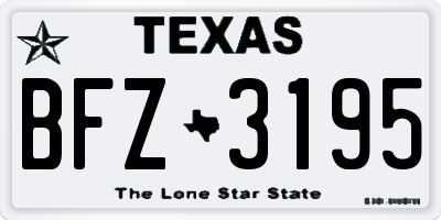 TX license plate BFZ3195