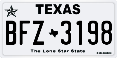 TX license plate BFZ3198