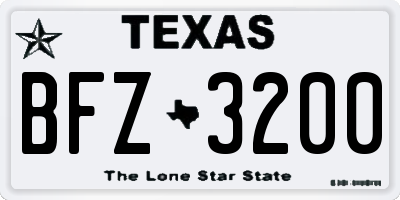TX license plate BFZ3200