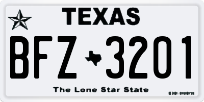 TX license plate BFZ3201