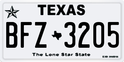 TX license plate BFZ3205