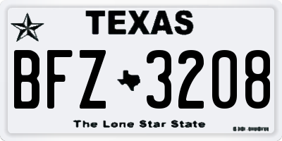 TX license plate BFZ3208
