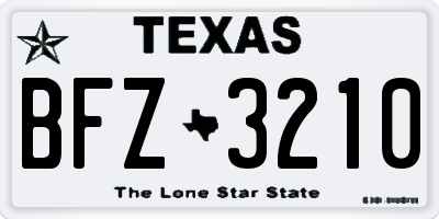 TX license plate BFZ3210