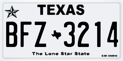TX license plate BFZ3214