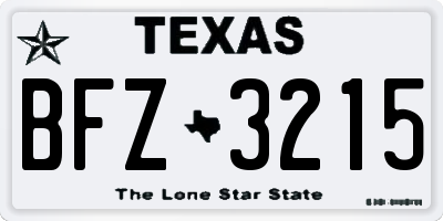 TX license plate BFZ3215