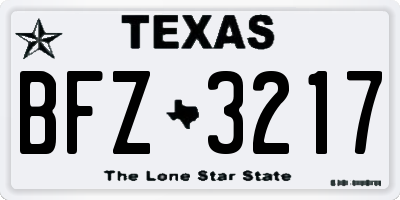 TX license plate BFZ3217