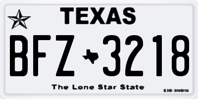 TX license plate BFZ3218