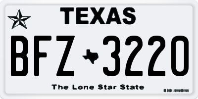 TX license plate BFZ3220