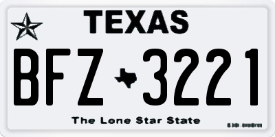 TX license plate BFZ3221
