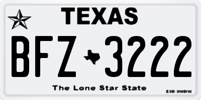 TX license plate BFZ3222