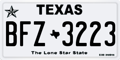 TX license plate BFZ3223