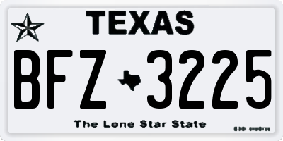 TX license plate BFZ3225