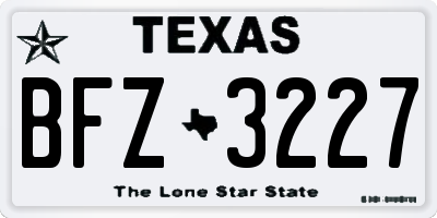 TX license plate BFZ3227