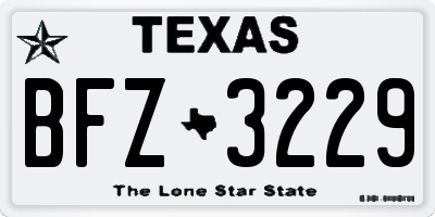 TX license plate BFZ3229