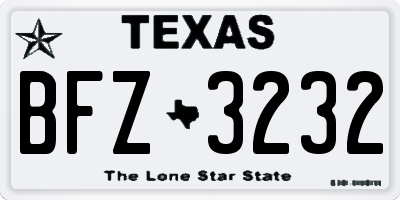 TX license plate BFZ3232