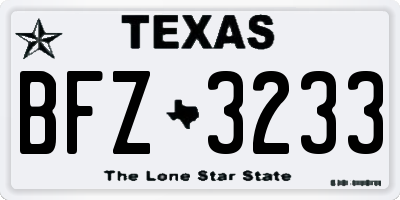 TX license plate BFZ3233