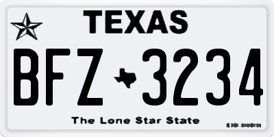 TX license plate BFZ3234