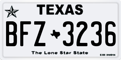 TX license plate BFZ3236