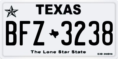 TX license plate BFZ3238