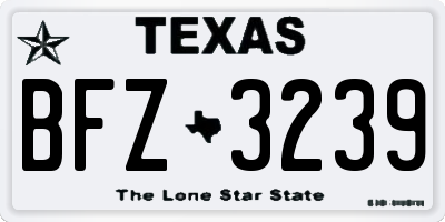 TX license plate BFZ3239
