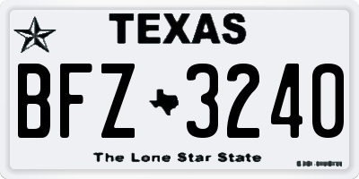TX license plate BFZ3240