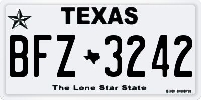 TX license plate BFZ3242