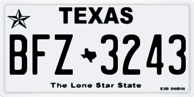 TX license plate BFZ3243
