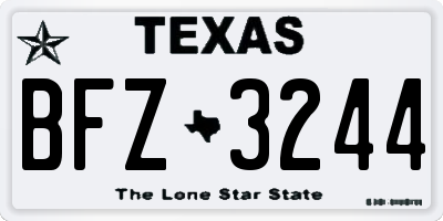 TX license plate BFZ3244