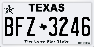 TX license plate BFZ3246