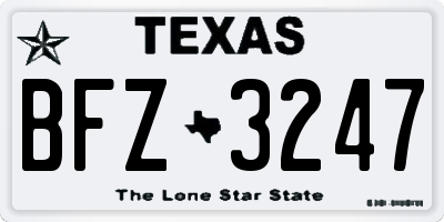 TX license plate BFZ3247