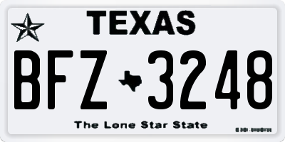 TX license plate BFZ3248