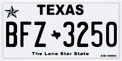 TX license plate BFZ3250