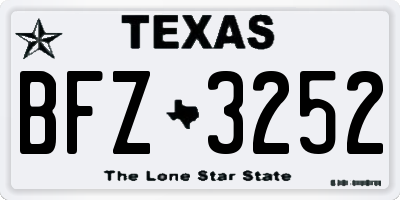 TX license plate BFZ3252