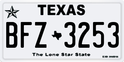 TX license plate BFZ3253