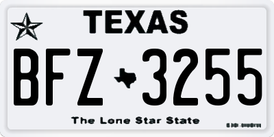 TX license plate BFZ3255