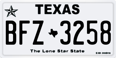 TX license plate BFZ3258