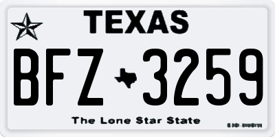 TX license plate BFZ3259