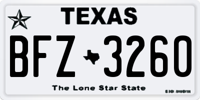 TX license plate BFZ3260