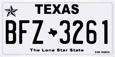 TX license plate BFZ3261