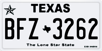TX license plate BFZ3262
