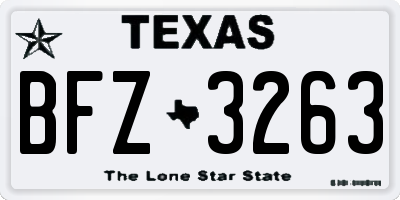TX license plate BFZ3263