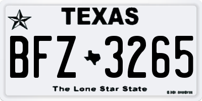 TX license plate BFZ3265