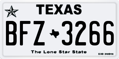 TX license plate BFZ3266