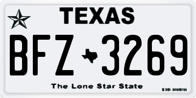 TX license plate BFZ3269