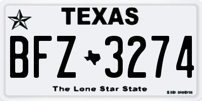 TX license plate BFZ3274