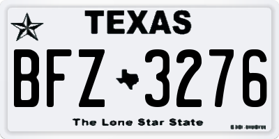 TX license plate BFZ3276