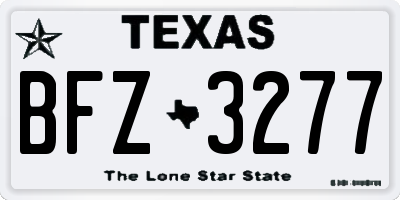 TX license plate BFZ3277