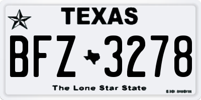 TX license plate BFZ3278