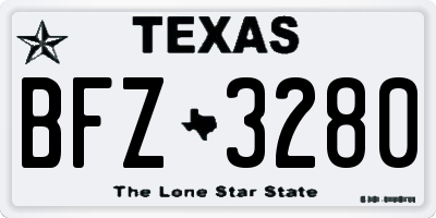 TX license plate BFZ3280