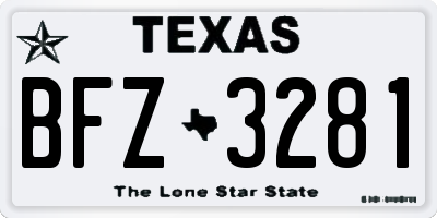 TX license plate BFZ3281